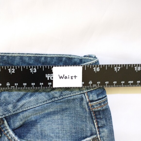 Mavi Erin 30x32 Low Front Comfort Hip Bootcut Jeans Distressed Glitter Pocket - Picture 8 of 11